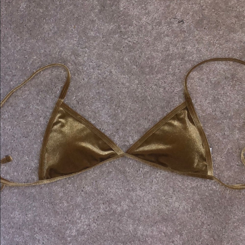 Gold Velvet Bikini Top